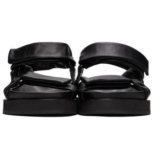 Jill Sander Black Sheepskin Sandals.